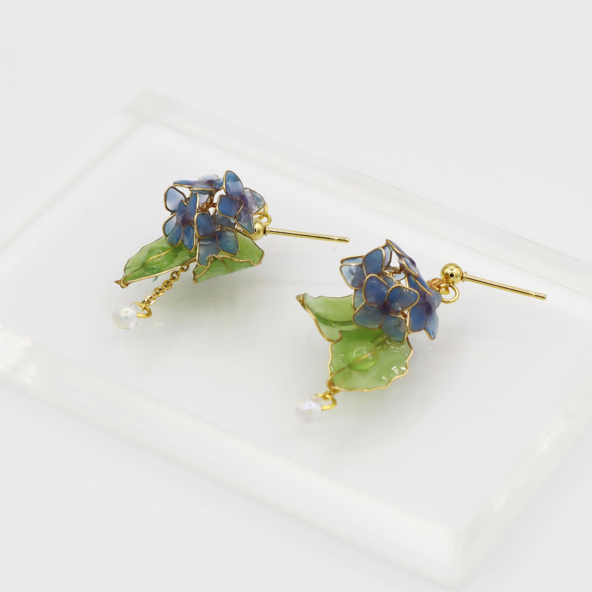 紫陽花ピアス(blue) | 6枚目
