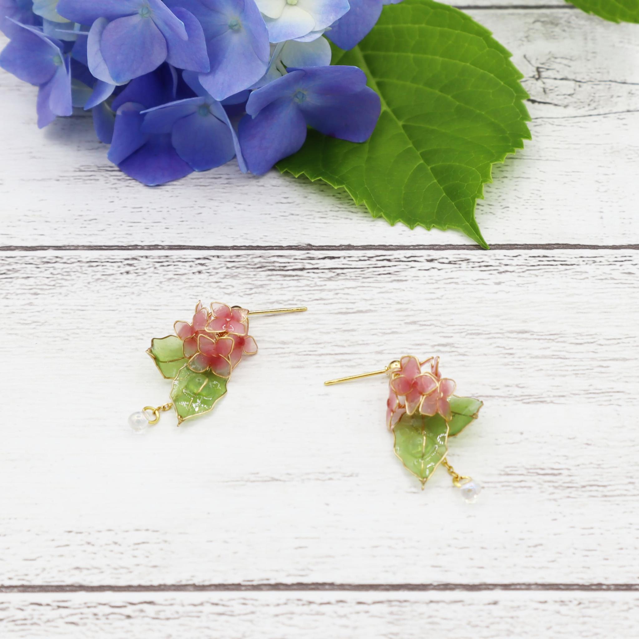紫陽花ピアス(pink) | 2枚目