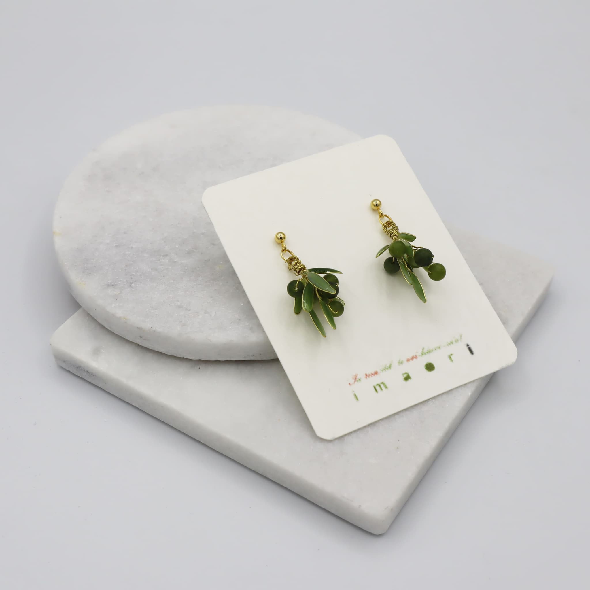 oliveピアス(taiwan jade) | 15枚目
